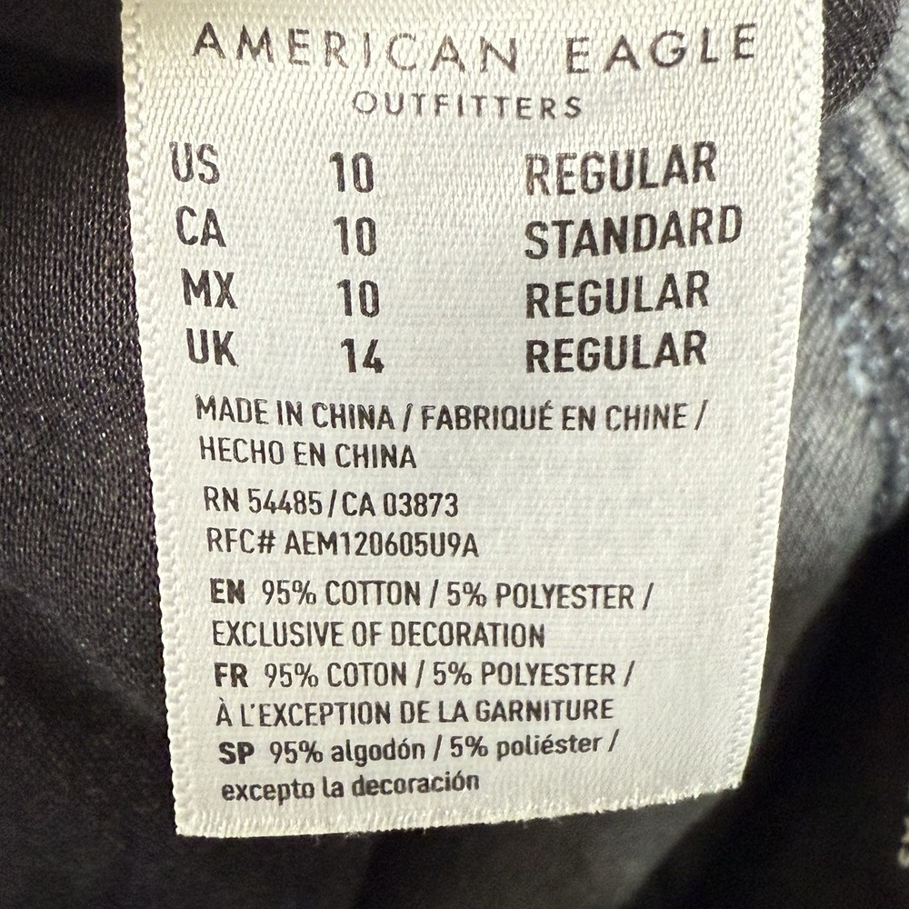 American Eagle Mom Jeans Distressed Raw + Cut Hem Women 10 30x27" Grunge Ripped - Picture 5 of 9